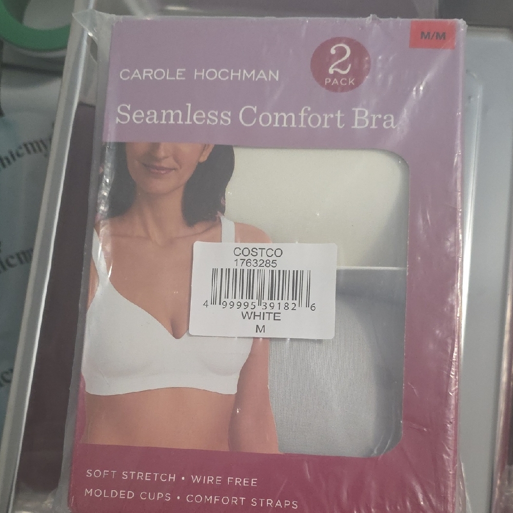 Midnight by Carole Hochman Seamless Comfort Bra - White 2 Pack